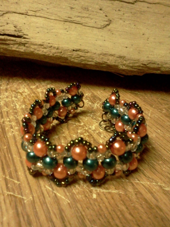 coral and turquoise bracelet